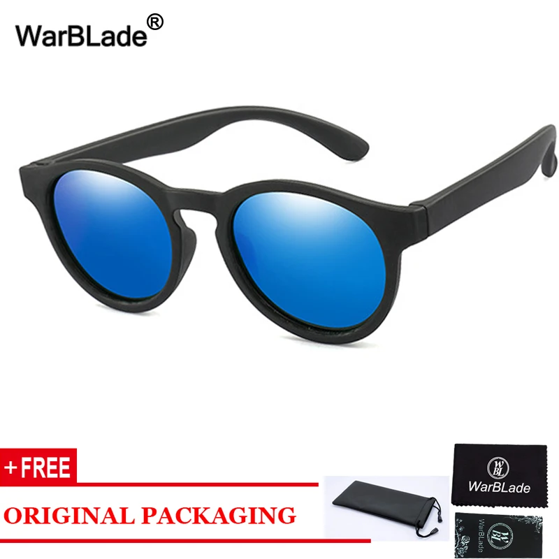 Kids Sunglasses WarBlade Round Children Polarized Sunglasses Boys Girl Kids Sun Glasses Silicone Safety Baby Infant Shades Eyewear UV400 Oculos