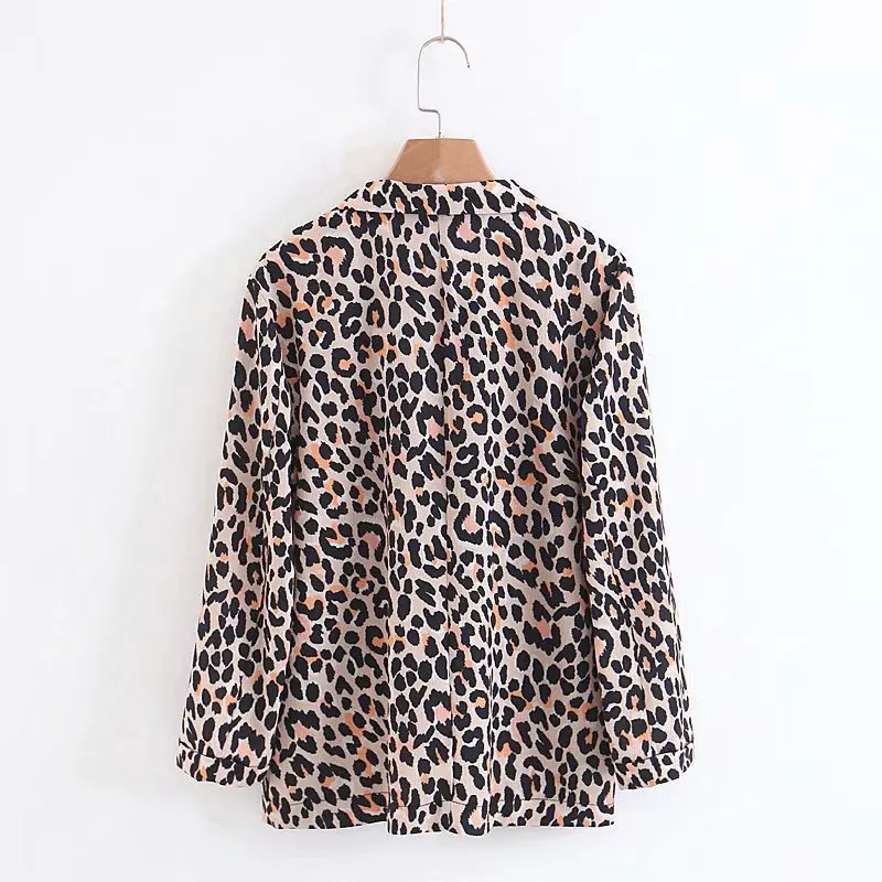 

2019 Spring New Style Western Style One-Button Leopord Pattern Printed Long Sleeve Fashion Casual Suit Jacket