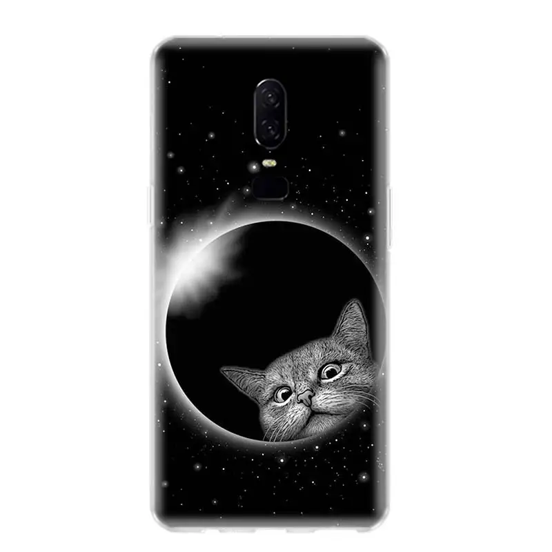 Чехол для телефона с изображением космоса Луны милых котов, чехол для OnePlus 1+ 7 Pro 7t 6 6T 5 5T 3 T, художественный подарок с рисунком, индивидуальные чехлы - Цвет: TW202-9