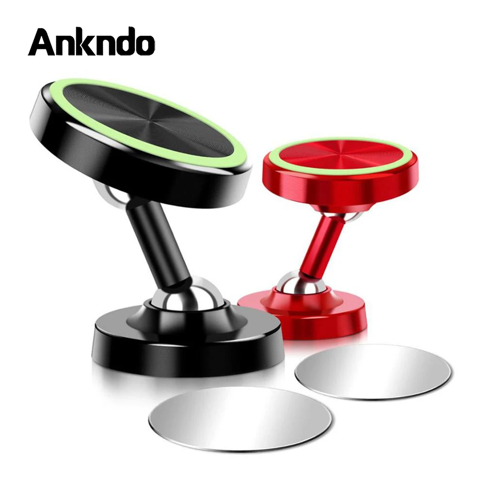 Two Way Adjust Car Phone holder Luminous Magnetic Car Holders 360 Degree Magnet Universal in Car Mobile Mount Desk Stands