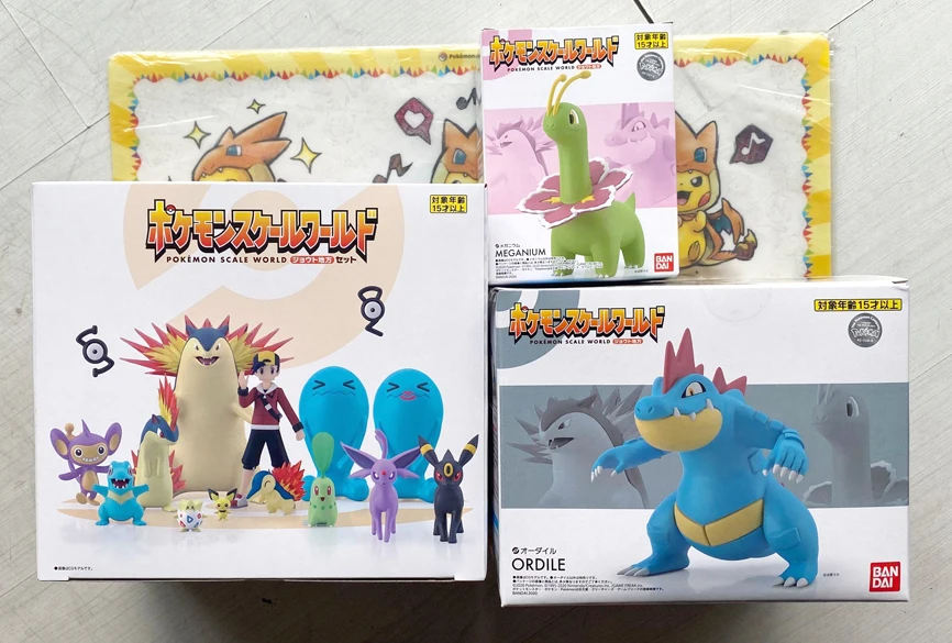 POKEMON 4 COLLECTIBLE SOFT FIGURE SET X LUGIA TYPHLOSION BANDAI 2010 NEW !