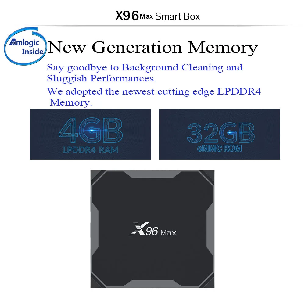X96Max Smart TV BOX Android 8.1 Amlogic S905X2 LPDDR4 Quad Core 4 GB 32 GB 64 GB 2.4G & 5 GHz Wifi BT 1000 M 4 K Set top box X96