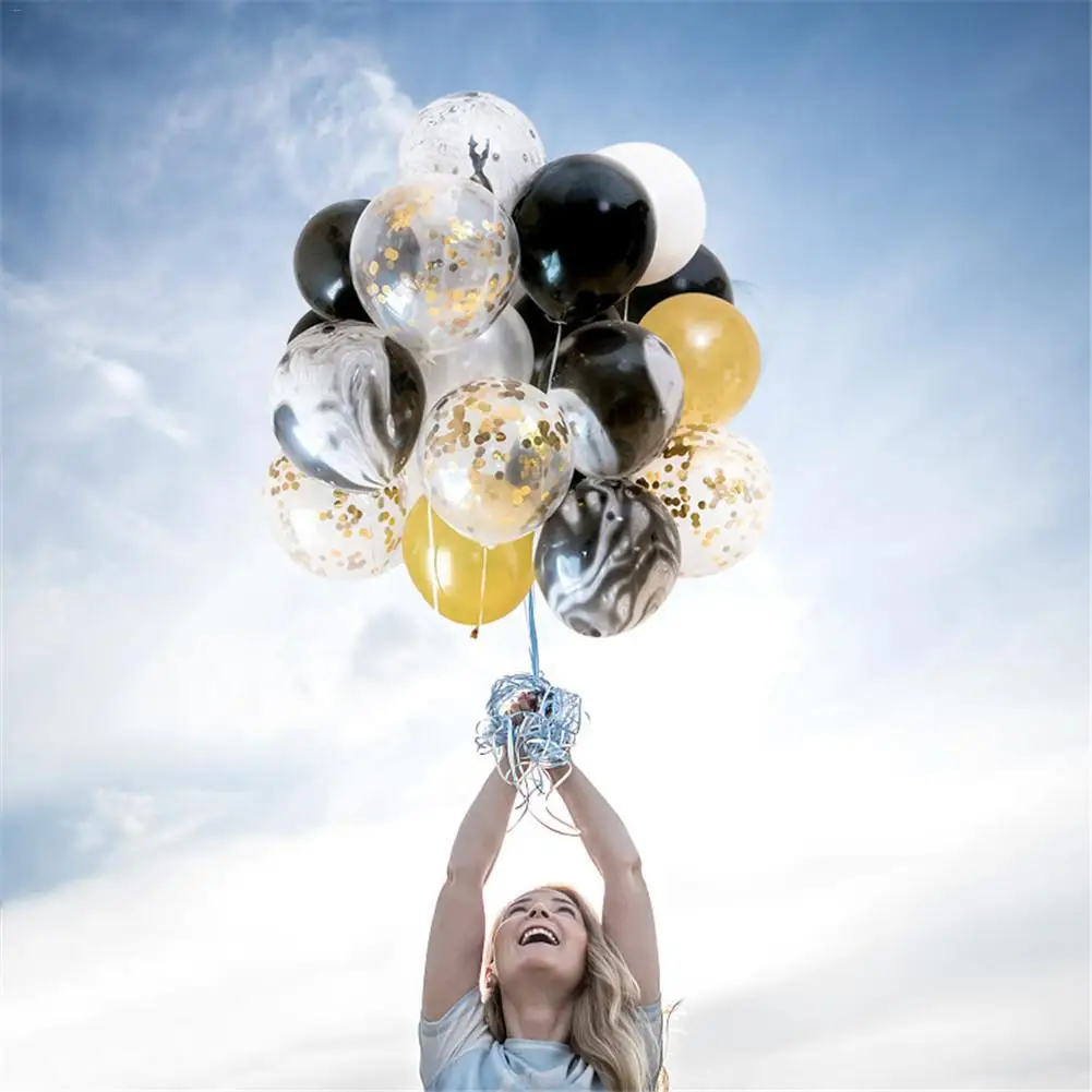 

21PCs Balloons Gold Black Marble Confetti Balloons Party Wedding Birthday Decoration Photography Props Background Balloons