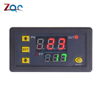 

AC 110V 220V Digital Time Delay Relay Dual LED Display Cycle Timer Control Switch Adjustable Timing Relay Time Delay Switch
