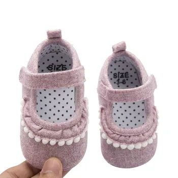 

Fashion Blue Canvas Baby Girls Shoes Lovely Infant Princess First Walkers Cute Soft Sole Toddler Lace Baby Shoes