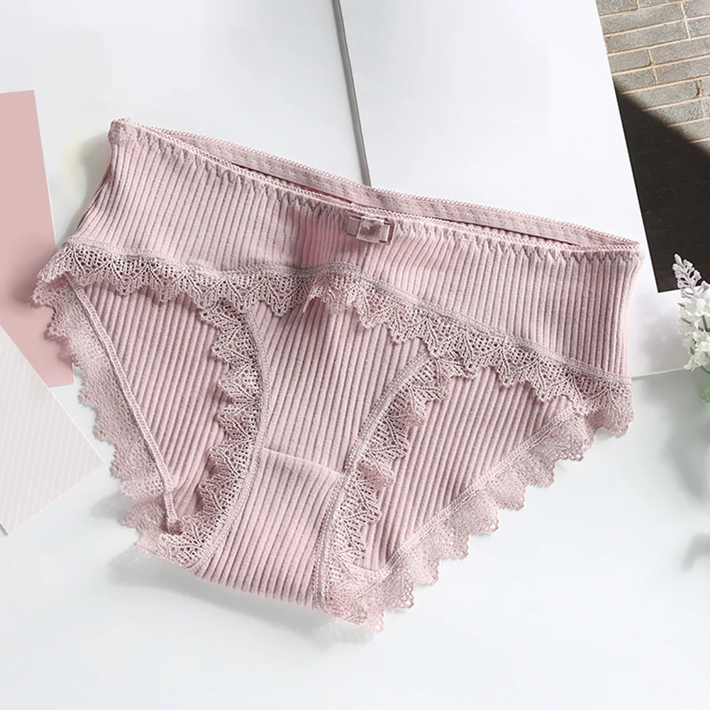 pink Соблазнительные дышащие эластичные модные женские брюки кружевные трусы с низкой талией Нижнее белье свободный размер сексуальные трусики уютные однотонные - Цвет: pink