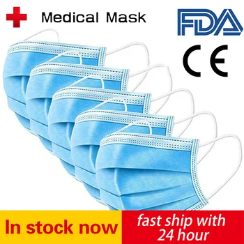 

200Pc Anti-Pollution 3 Laye Mask dust protection Masks Disposable Face Masks Elastic Ear Loop Disposable Dust Filter Safety Mask