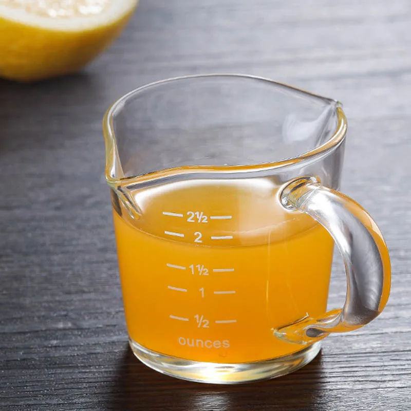 Heat Resistant Double Spout Glass Coffee Measuring Cups for Home and Kitchen Espresso Transparent Juice Cup Mouth Milk | Дом и сад