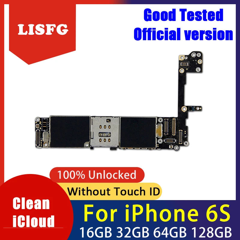 

For iPhone 6S Motherboard without Touch ID,100% unlocked for iphone 6s Mainboard with Chips,Good Tested 16GB/64GB/128GB board