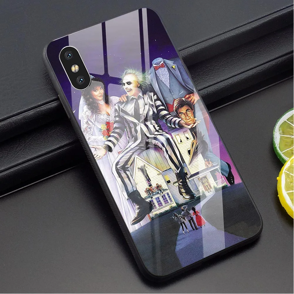 

Pattern Beetlejuice Handbook Tempered Glass Phone Case for iPhone 6 Plus Cover 7 XR X 8 5 6S 5S SE Xs Max Covers
