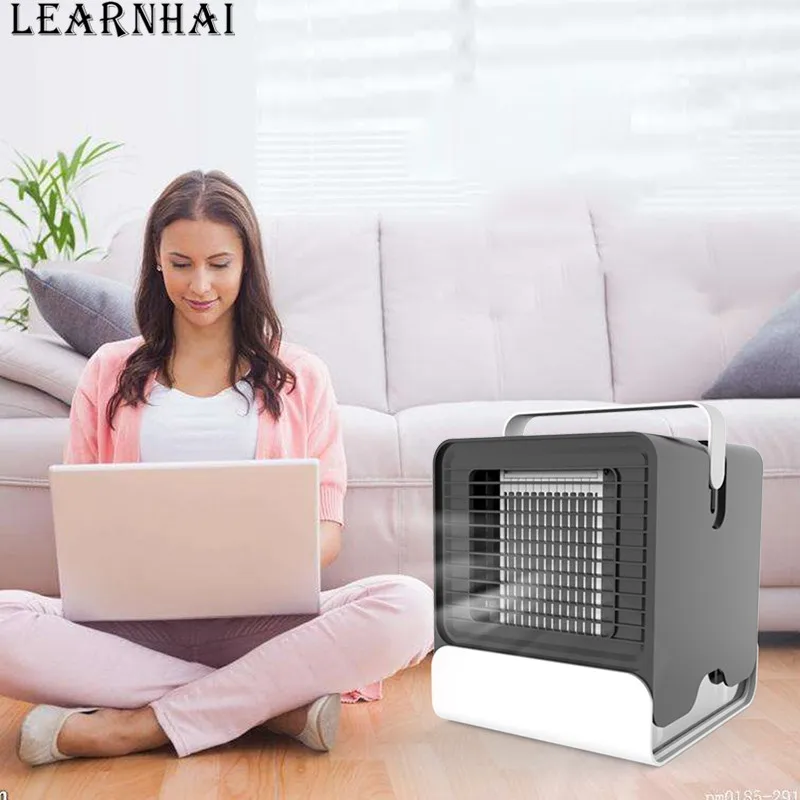 LEARNHAI Mini Air Cooler Fan Portable Digital Air Conditioner Humidifier Easy Cool Purifies Air Cooling Fan for Home Office