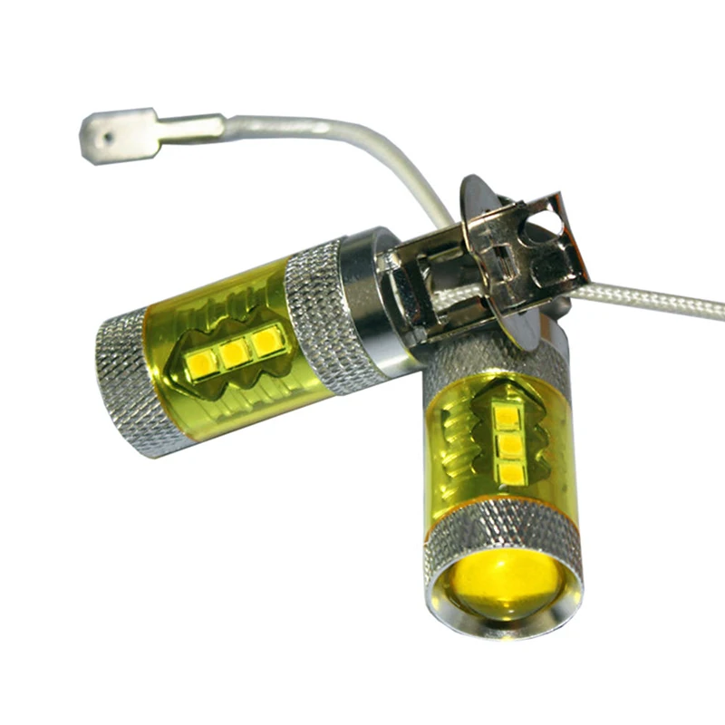 Fog LED Lights High Brightness DC 80W H3 16SMD Bulb Low Power Consumption Saving Electricity Yellow