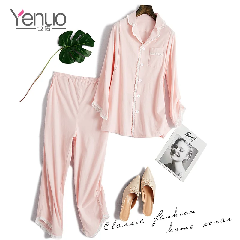 

Ye nuo 2019 Summer New Style Maternity Clothes Fashion Cardigan Pure Cotton Confinement Clothing Postpartum Nursing Pajamas Thin