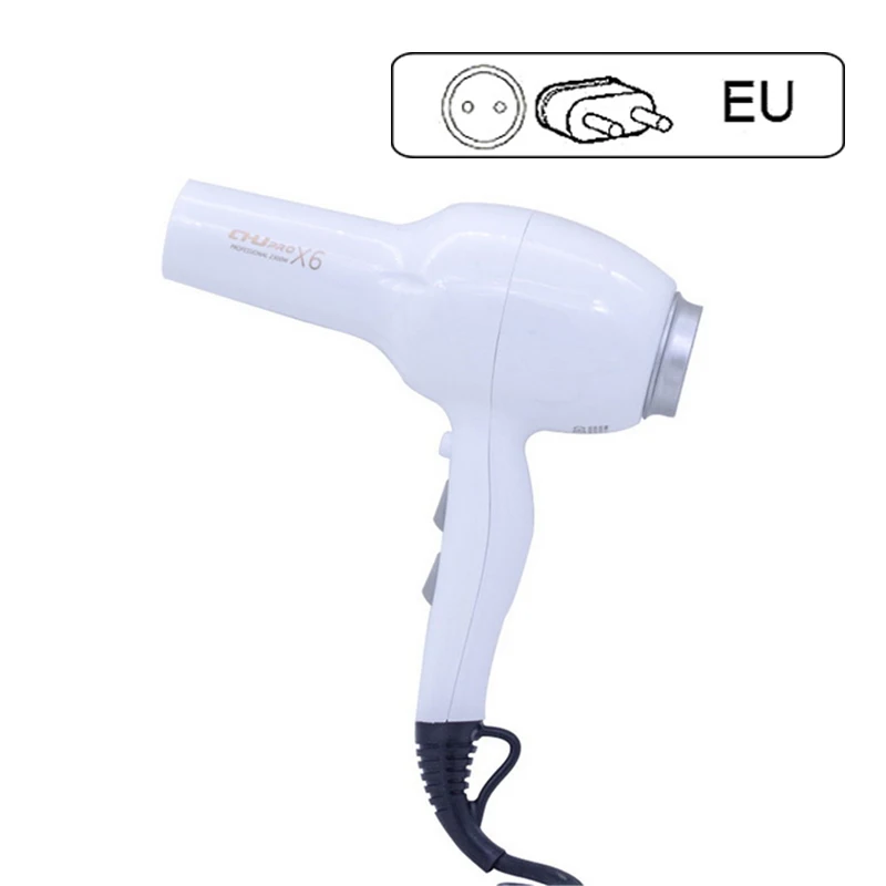 EU Plug Мощный профессиональный салонный фен для волос с отрицательными ионами, электрический фен для волос, фен для волос с горячим/холодным ветром, инструменты для укладки волос - Цвет: EU Plug