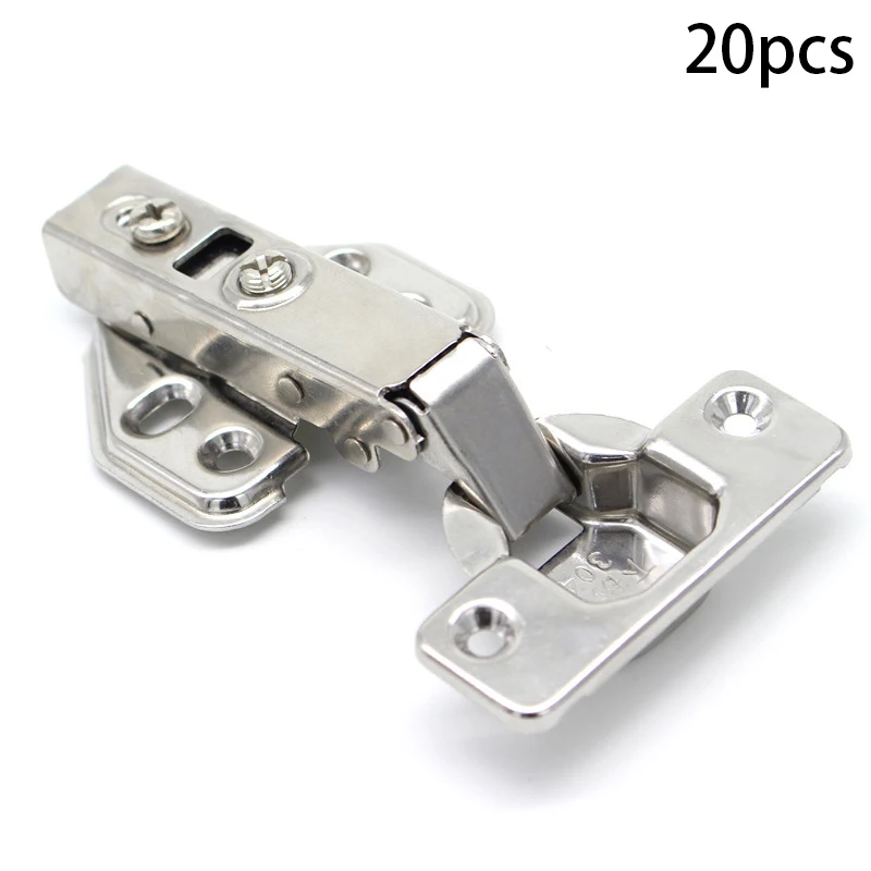 

20pcs Hydraulic Hinges Self Closing Slow Shut Clip On Home Kitchen Cabinet Wardrobe Door Plate Fixing Screws Hardware Tools