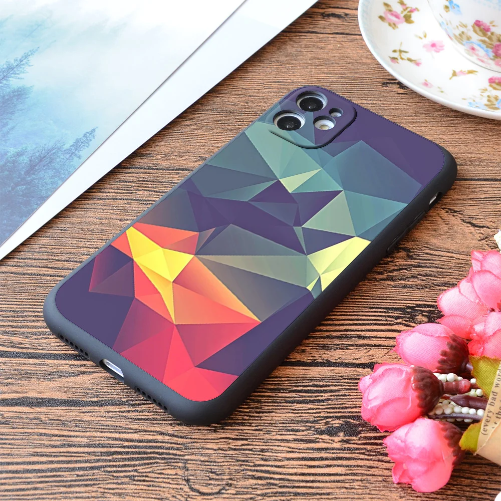 

For iPhone Geometric Shape Print Soft Matt Apple iPhone Case
