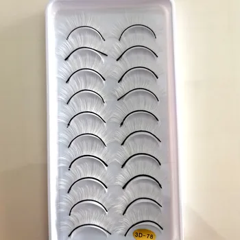 

10 pair 3D Mink Eyelashes Lasting Mink Lashes white Natural Soft Volume Eyelashes Extension Thick Long False Eyelashes