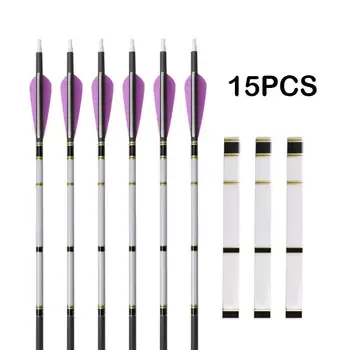 

Arrow Wraps Hunting Bow Hunter Archery Field Shooting Arrow Tail Sticker Archery Shafts Durable 15pcs Outdoor Tool Camp