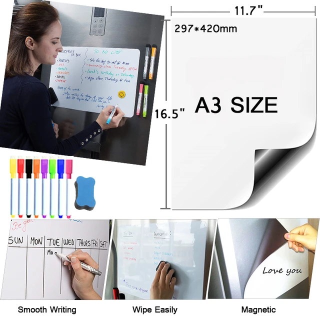 Magnetic Whiteboard Sheet Soft Magnetic Board Sheet Whiteboard Wall Sticker  