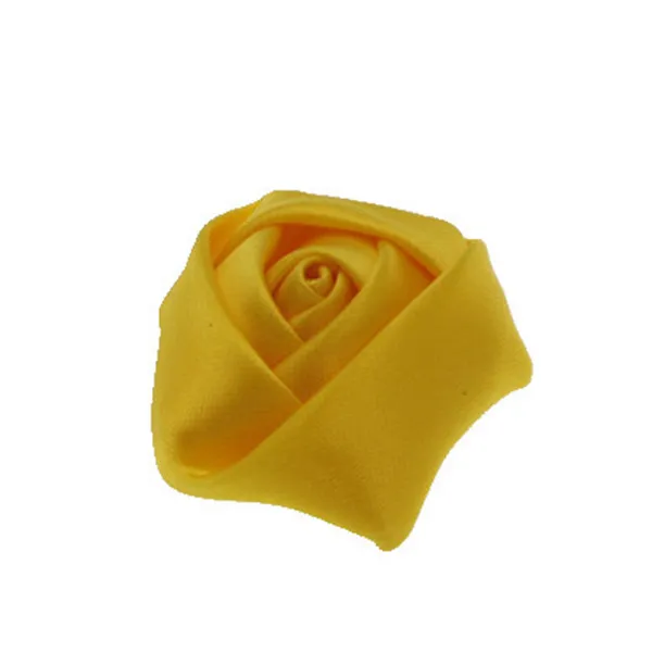 yellow 3,8 см, для детей, сделай сам, атласная лента, цветы розы, аксессуары без повязки на голову, без зажимов, свадебные аксессуары для волос для девочек, 10 шт./лот - Цвет: yellow