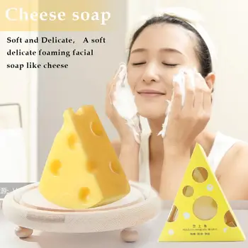 

Facial Cleanser Cheese Soap Handmade Cheese Cleansing Soap Moisturizing Oil-control Anti-acne Anti-mites Face Cleaning Soap