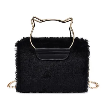 

2019 Women Shoulder Bag European And American Wild Bags Fashion Women's Bag Simple Style Solid Color Plush Messenger Bag 1209