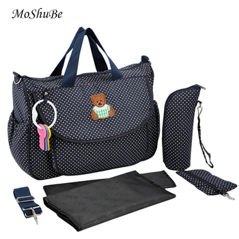 

Waterproof 5 Pcs/Set Baby Diaper Nappy Mummy Bag Maternity Bag Changing Bottle Holder Handbag Stroller Bag