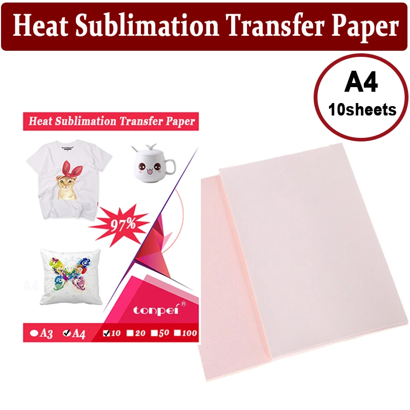 10-50 Sheets A4 Paper Sublimation Heat Transfer Paper Print Ion on Fabric  Clothes T-shirt for Inkjet Printer DIY Craft Supplies