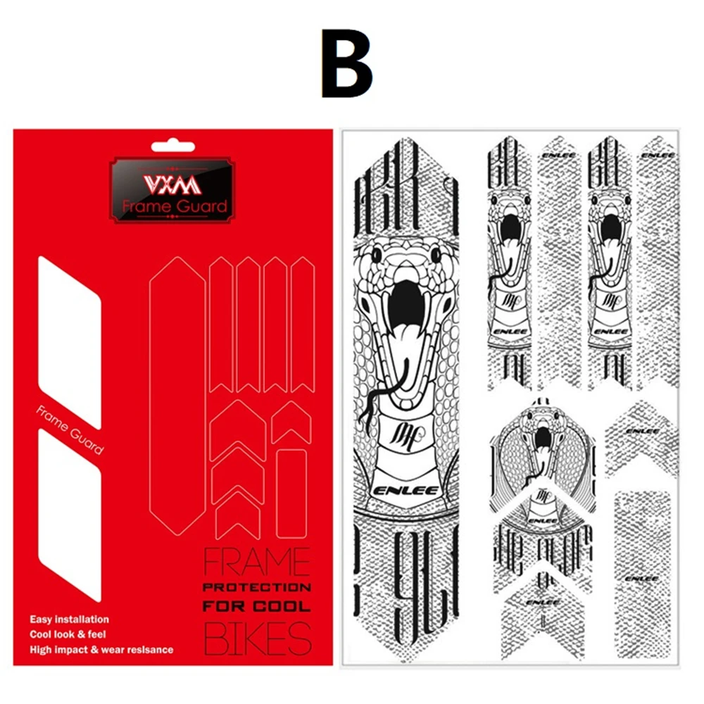 Autocollant Protection Cadre Vélo Route/VTT - Anti-rayures - PVC Noir 35x7cm