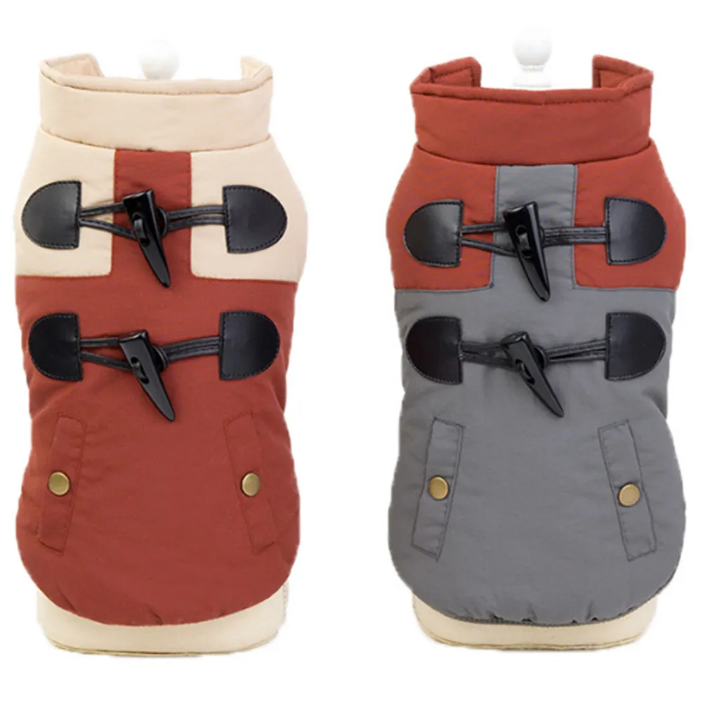 

Horn Button Pet Winter Dog Coat Jacket Small Dog Warm Clothes Chihuahua French Bulldog Puppy Jacket Winter Dog Clothing Outfit