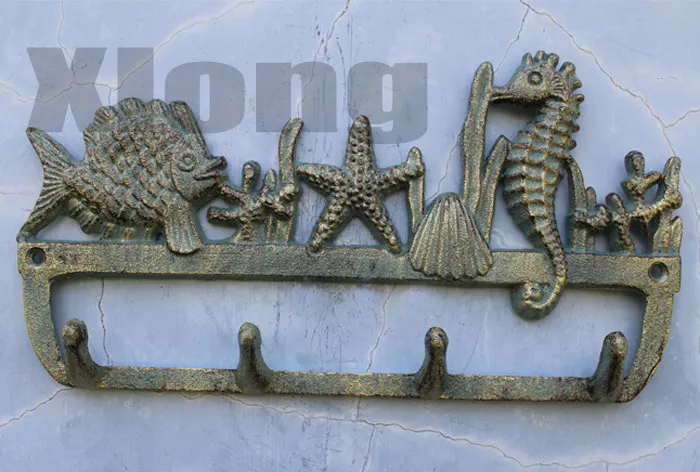

32.9 * 3.5 * 15.2cm rural retro creative cast iron crafts iron wall hanging hanger wall decoration moose sea animal hook