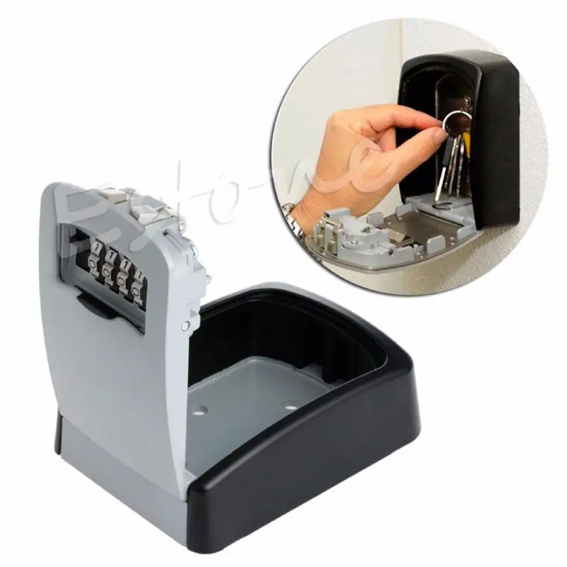 

Outdoor Safe Key Box Storage Organizer w/4 Digit Wall Mounted Combination Y1QB