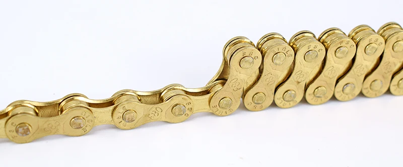 Flash Deal 8 Speed Bicycle Chain Gold 116L Bike Chain 24 Speed Solid Paltes Mountain Road Bike Chains 8S Ultralight 309g Boxed F80 1