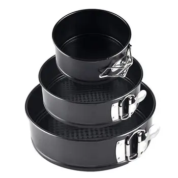 

Cake Pan 3 Pieces/Set 4 Inch 7 Inch 9 Inch Non-Stick Leakproof Round Cake Pan with Removable Bottom Cake Pan