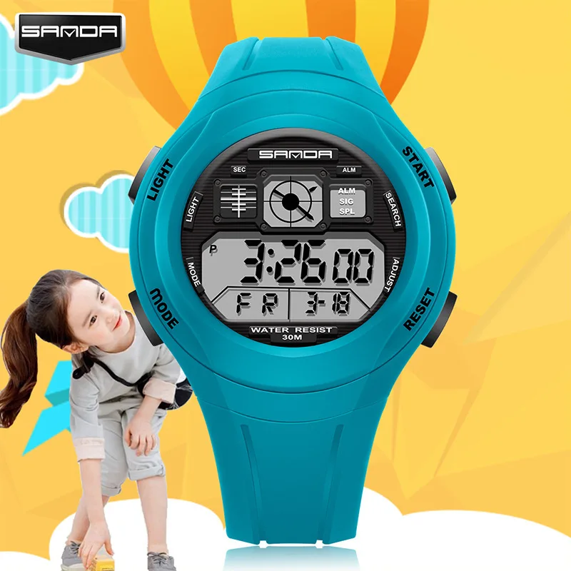 

SANDA Korean-style Harajuku Hot Selling Electronic Watch LED Waterproof Sports Cool Students Children's Watch