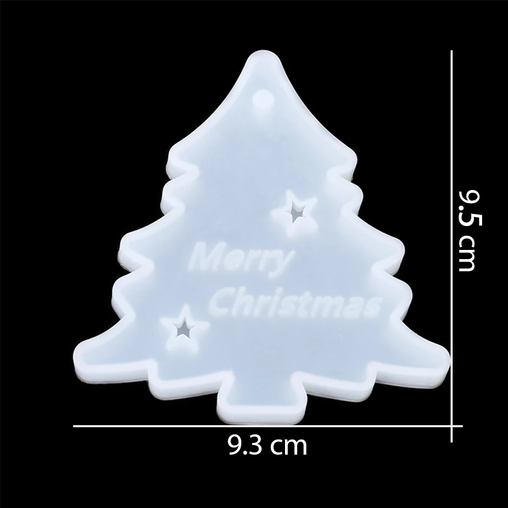 Tiusixsy 4 Pezzi Stampi Silicone Natale, Stampi in Silicone per Ciondoli, Albero di Natale Stella Fiocco di Neve, Stampi in Silicone per Gesso Resina Epossidica, Fai-da-Te