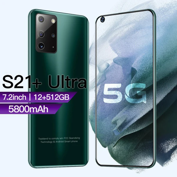 Galay S21+ Ultra 7.2 Inch Smartphone 5800mAh Unlock Global Version 4G 5G Android 10.0 16MP+32MP 12GB+512GB Celulares Smartphone