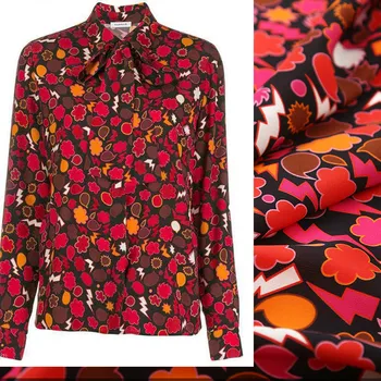 

140cm width printed crepe fabric meter brand shirt dress polyester fabric fashion handmade DIY fabric wholesale cloth