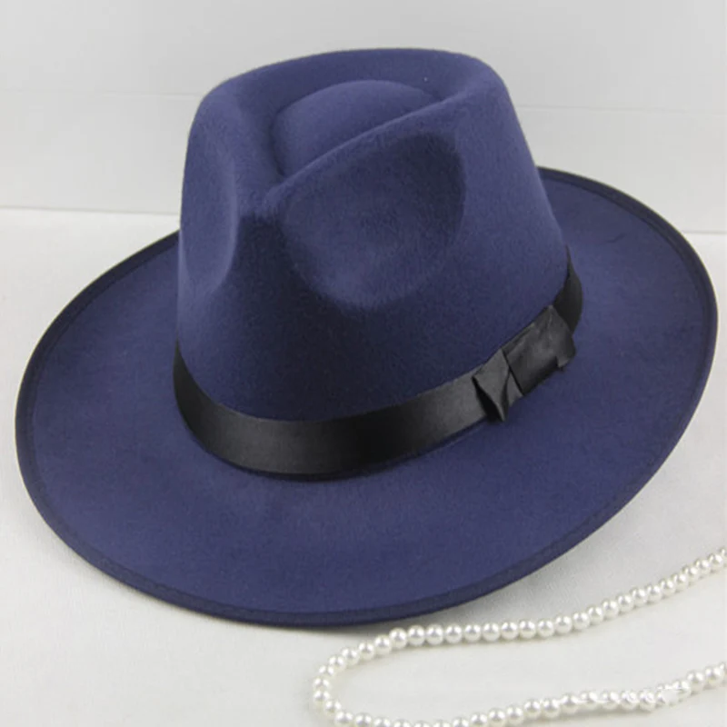 Фетровая шляпа, твердая винтажная Панама, Шляпа Fedora, Мужская Гангстерская шляпа, зимняя шапка, распродажа, широкополый британский стиль, женская мужская модная теплая - Цвет: Красный