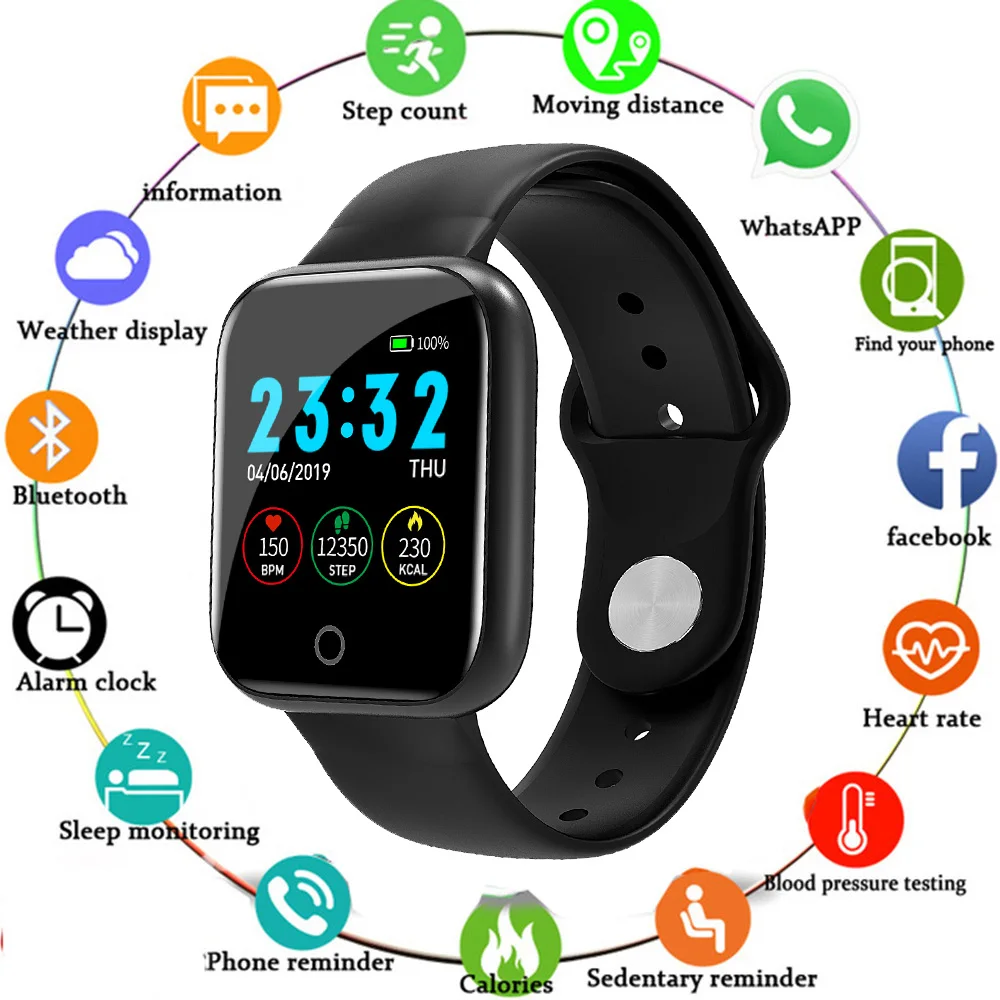 Smart Bracelet Heart Rate Monitor I5 Tracker Fitness Band 1.3&quot Big Color Screen Blood Pressure Activity Watch for Men | Электроника