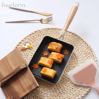 

Keelorn 18*13cm Pan Non-stick Pot Japanese Snack Pot Pan Induction Furnace Available Pan Kitchen Tool