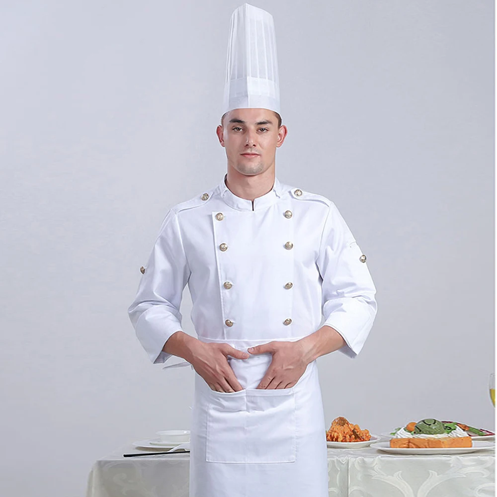 Отельная Униформа унисекс форма повара ресторана куртки рубашки шеф-повара с длинными рукавами униформа ресторана повара одежда пальто шеф-повара комбинезоны