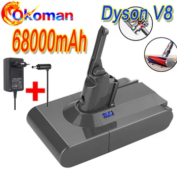 

Dyson V8 battery 68000mAh 21.6V Li-ion Battery for dyson dc62 battery DC58 DC59 DC61 DC74 SV09 Vacuum Cleaner Battery + charger
