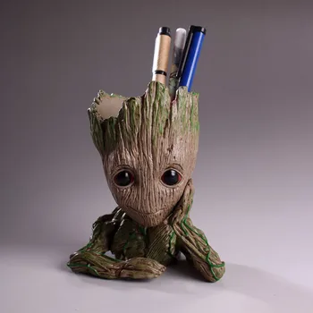 

Dropshipping Hot Flower Pot Baby Groot Flowerpot Cute Toy Pen Pot Holder PVC Hero Model Baby Tree Man Garden Plant Pot Groot