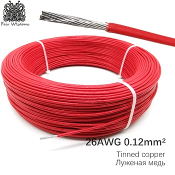 

26AWG 0.12 Square millimeter PTFE wire power line electric cable Tinned copper High temperature resistance Flame retardant
