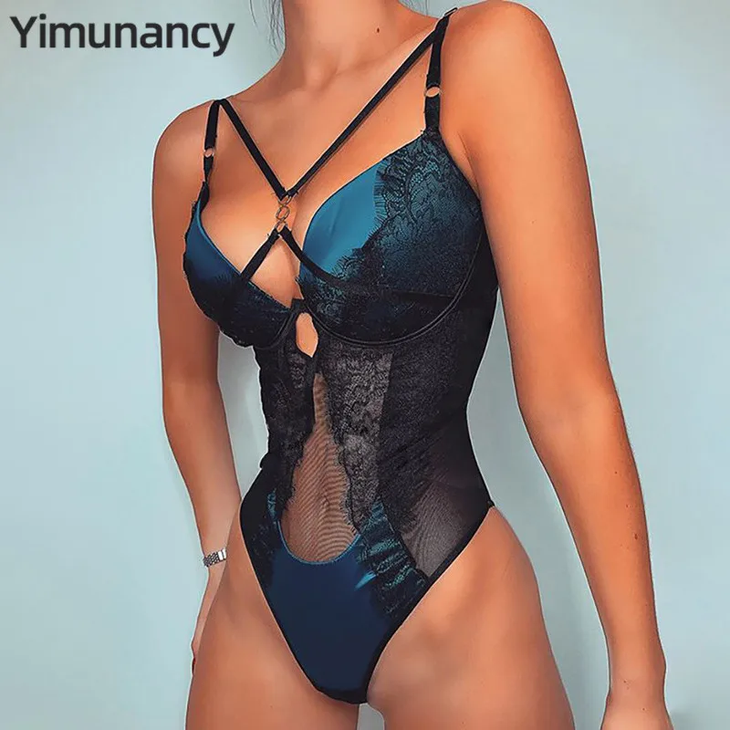Yimunancy Lace Bodysuit Women Bandage Patchwork Mesh Bodysuit 2020 Summer Ladies Sexy Teddies Bodysuit Summer Overalls Yimunancy Lace Bodysuit Women Bandage Patchwork Mesh Bodysuit 2020 Summer Ladies Sexy Teddies Bodysuit Summer Overalls