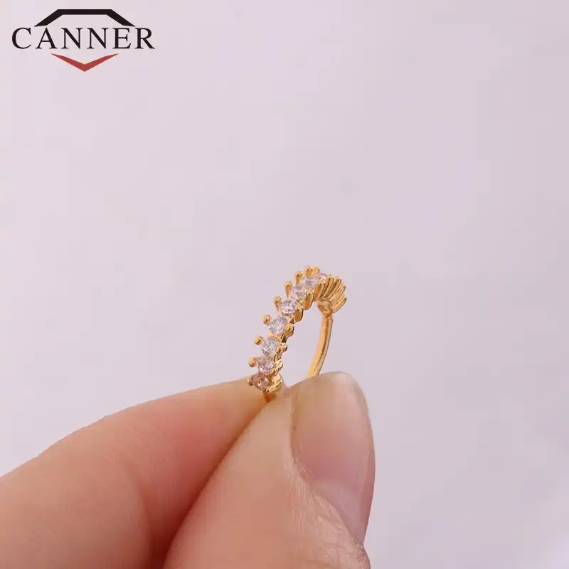 2019 Новый 1 шт. серебряный и золотой камень CZ спиральный для хряща серьги-кольца Tragus Rook Snug украшения для ушного пирсинга склад