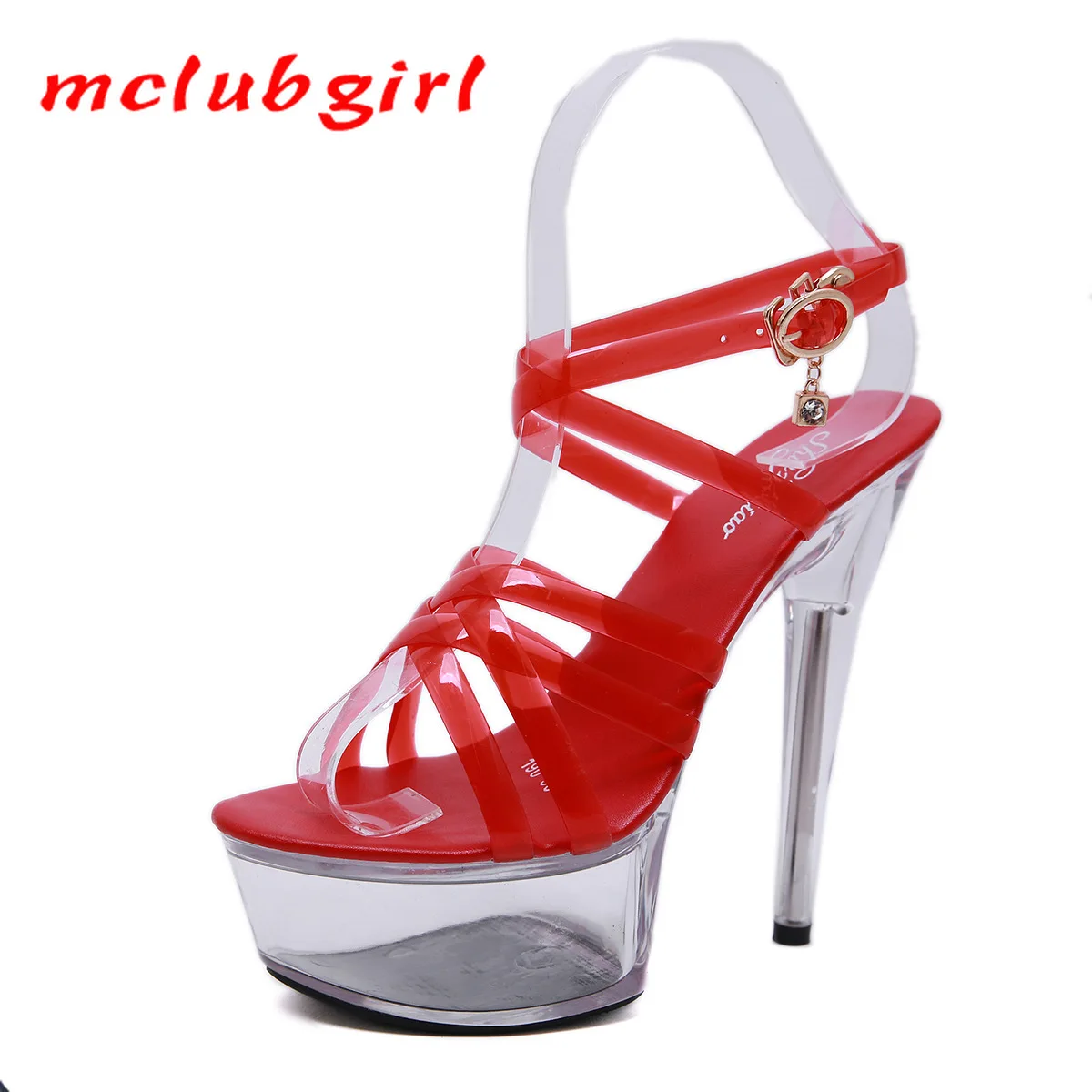 Mclubgirl 15 см высокий каблук 5 Платформа Летняя модельная обувь на тонком каблуке