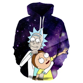 

New autumn 3D hoodie funny anime [Moti and Rick] male / female youth Sweatshirt pocket casual Asian size S- 6XL Dropshipping