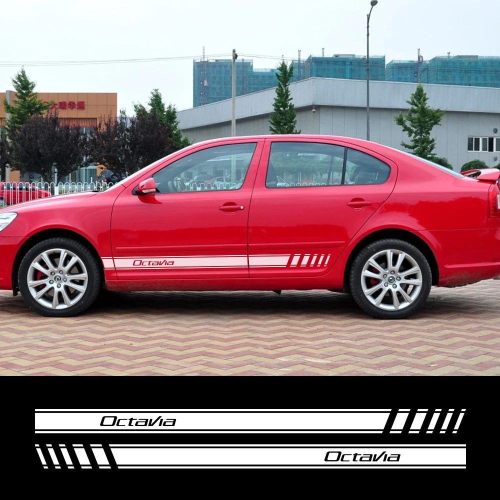 2PCSCarSideStickersandDecalsAutoDIYDecorationStickerforSkoda